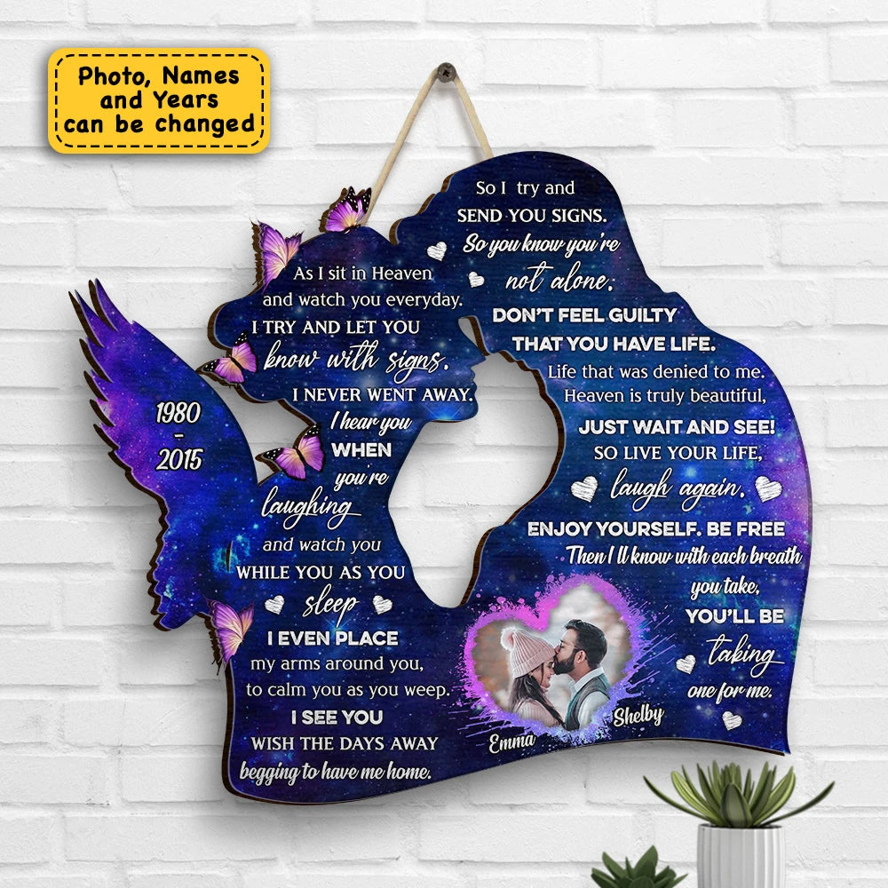 I Sit In Heaven And Watch You Everyday - Upload Image - Personalized Shaped Wood Sign 3 I Sit In Heaven And Watch You Everyday - Upload Image - Personalized Shaped Wood Sign - Image 3