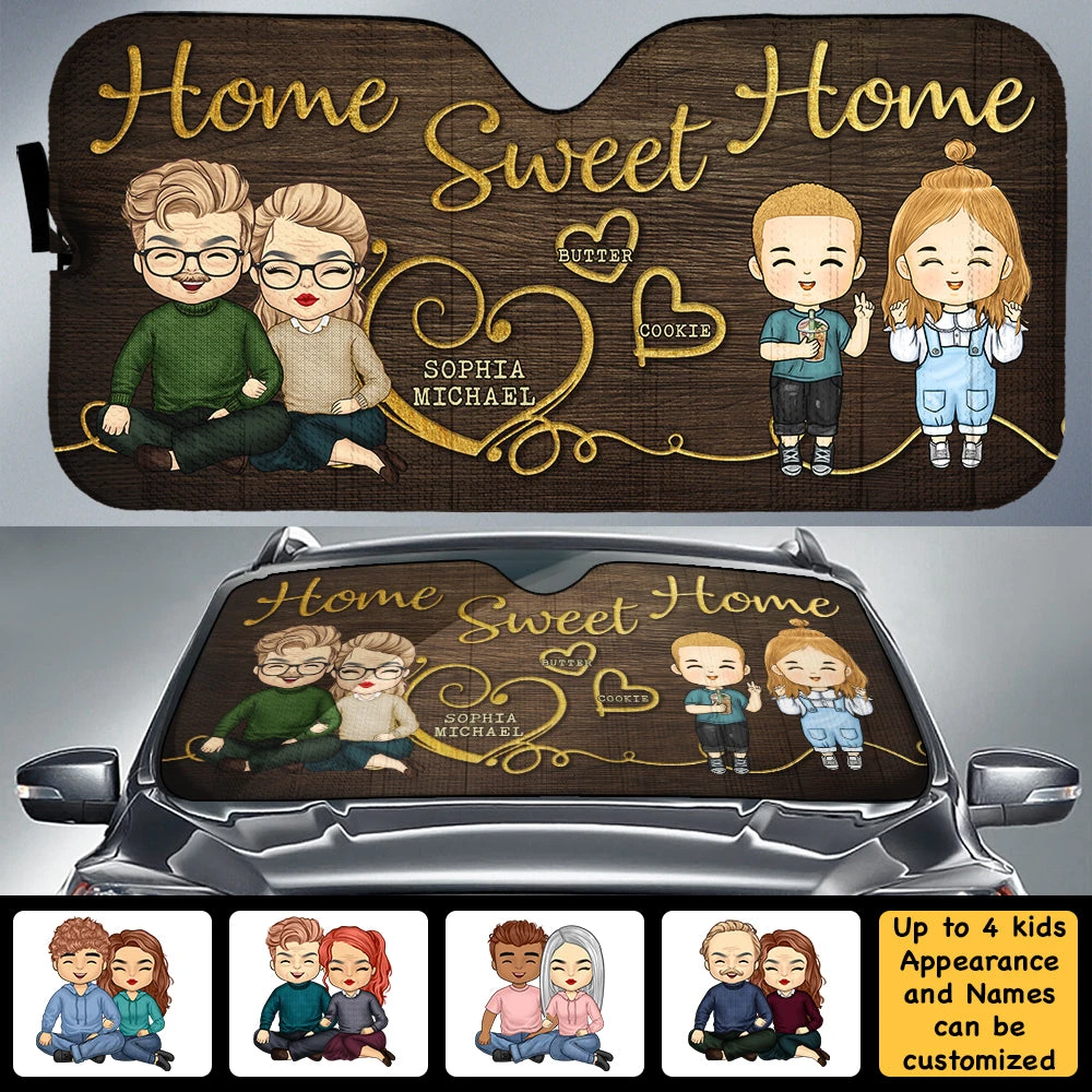 Sweet Home - Personalized Auto Sunshade - Gift For Couples, Husband Wife 4 Sweet Home - Personalized Auto Sunshade - Gift For Couples, Husband Wife - Image 4