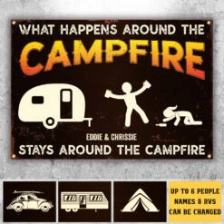 What Happens Around The Campire Stays Around The Campfire - Personalized Camping Metal Sign 6 What Happens Around The Campire Stays Around The Campfire - Personalized Camping Metal Sign -Pawfect House Store 7.AD1 929ec291 7222 4413 a017 d835a37f21ce