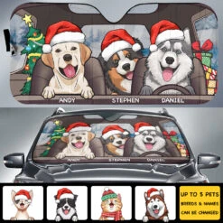 Santa Paws Is Coming To Town - Personalized Dog Auto Sun Shade -Pawfect House Store 7.AD1 99a2ee9b 90d2 4974 8779 7d347b993eac