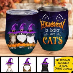 Life Is Better With Cats Halloween - Personalized Wine Tumbler -Pawfect House Store 7.AD1 caf9cc32 a6f2 4d5f acf8 510f2183b2e0
