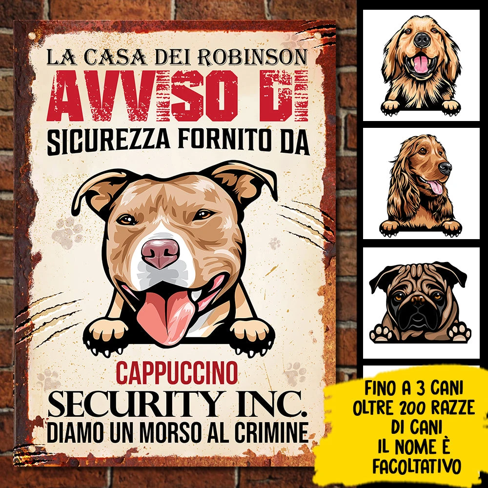 Diamo Un Morso Al Crimine Italian - Funny Personalized Dog Metal Sign 1 Diamo Un Morso Al Crimine Italian - Funny Personalized Dog Metal Sign