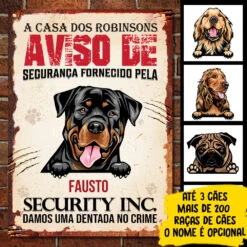 Damos Uma Dentada No Crime Portuguese - Funny Personalized Dog Metal Sign