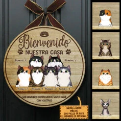 Bienvenido A Mi Casa - Letrero De Puerta De Gato Personalizado Y Divertido, Funny Personalized Cat Door Sign Spanish -Pawfect House Store 7.AD2 02b96c2c 8bf6 4ad2 a225 b5d565626937