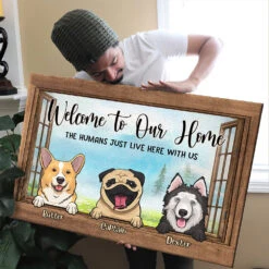 Welcome To Our Home Dogs By The Windows - Personalized Horizontal Canvas 5 Welcome To Our Home Dogs By The Windows - Personalized Horizontal Canvas -Pawfect House Store 7.AD2 3b58da1f 9a4b 4e7b adfb ff98a670f560