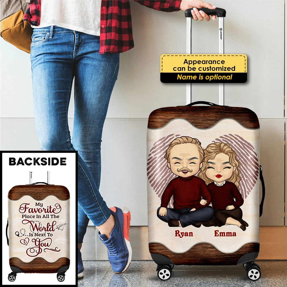 My Favorite Place In All The World Is Next To You - Gift For Couples, Husband Wife - Personalized Luggage Cover 4 My Favorite Place In All The World Is Next To You - Gift For Couples, Husband Wife - Personalized Luggage Cover - Image 4