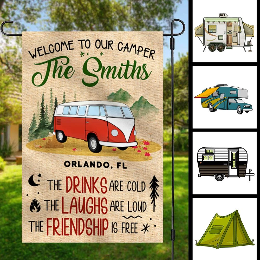 Welcome To Our Camper - Personalized Flag 2 Welcome To Our Camper - Personalized Flag - Image 2