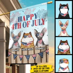 Happy 4th Of July, Welcome To Our Cat Home - 4th Of July Decoration - Personalized Flag 5 Happy 4th Of July, Welcome To Our Cat Home - 4th Of July Decoration - Personalized Flag -Pawfect House Store 7.AD2 9983f611 9da1 4179 9757 c7bb80070559