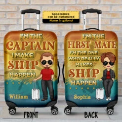 I'm The Captain, I Make Ship Happen - Gift For Couples, Husband Wife - Personalized Luggage Cover -Pawfect House Store 7.AD2 a408e232 23e8 45c9 b227 e9908367a007