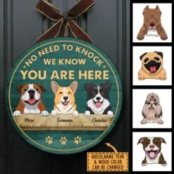 No Need To Knock - Funny Personalized Dog Door Sign
