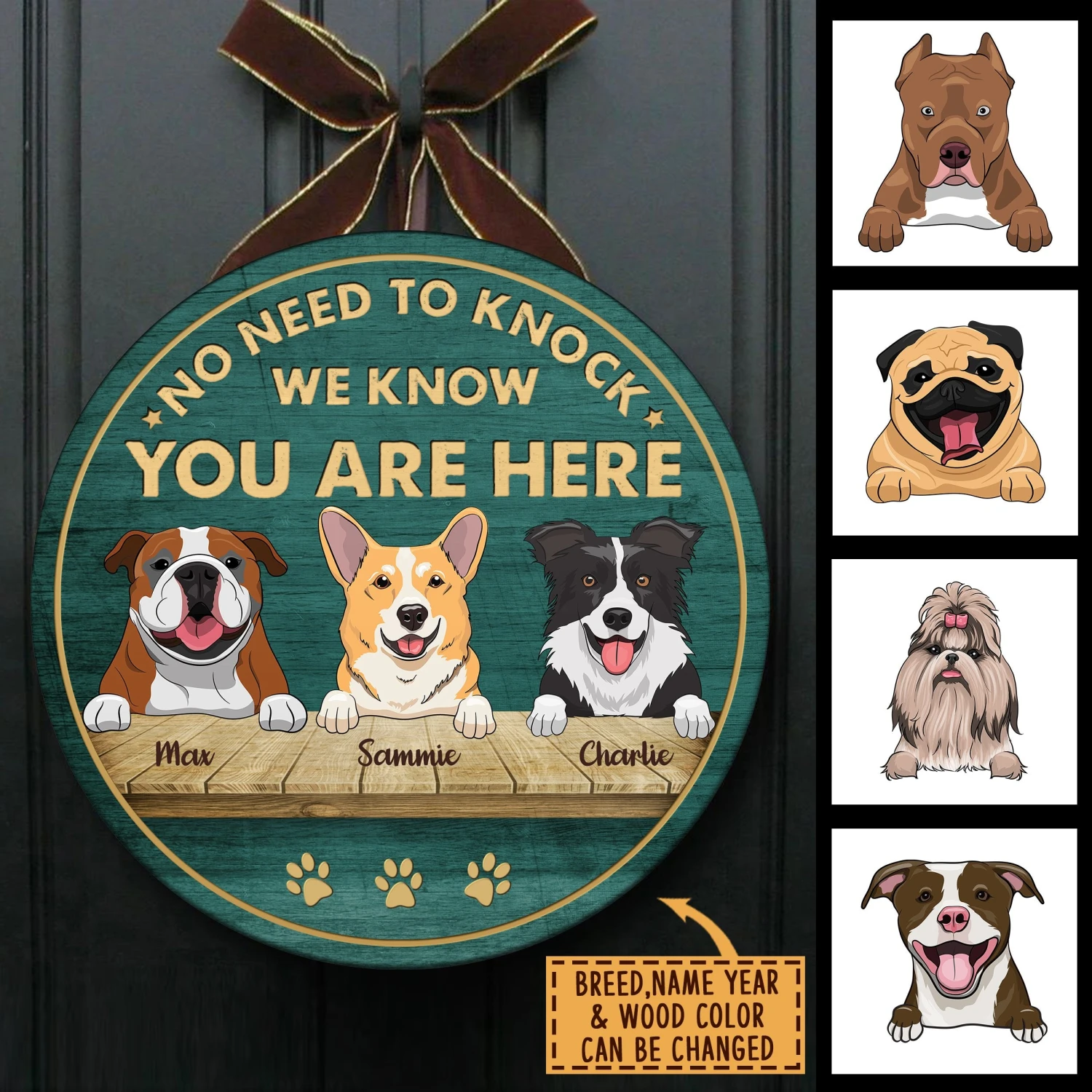 No Need To Knock - Funny Personalized Dog Door Sign 1 No Need To Knock - Funny Personalized Dog Door Sign