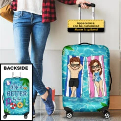 Life Is Better By The Pool - Gift For Couples, Husband Wife - Personalized Luggage Cover -Pawfect House Store 7.AD2 da494ab0 390c 489b bc5d 5283f01bf49d