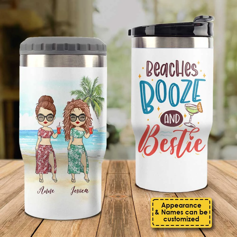 Chillin' At The Beach With My Bestie - Personalized Can Cooler - Gift For Bestie 5 Chillin' At The Beach With My Bestie - Personalized Can Cooler - Gift For Bestie - Image 5