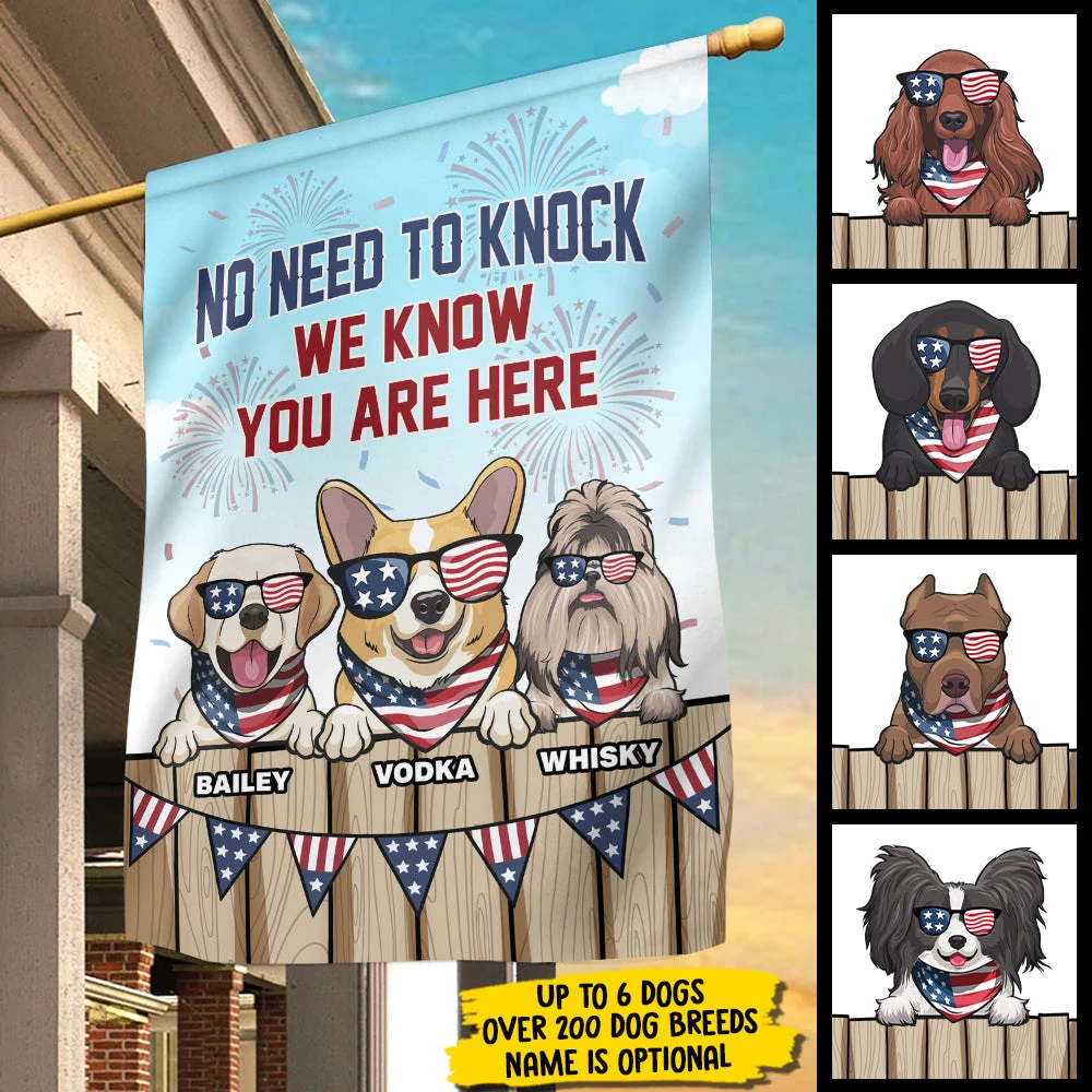 No Need To Knock - 4th Of July Decoration - Personalized Dog Flag 2 No Need To Knock - 4th Of July Decoration - Personalized Dog Flag - Image 2