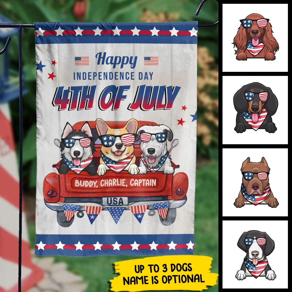 Happy Independence Day - 4th Of July Decoration - Personalized Dog Flag 1 Happy Independence Day - 4th Of July Decoration - Personalized Dog Flag