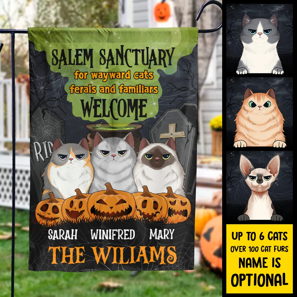 Salem Sanctuary For Wayward Cats - Personalized Funny Cat Flag 4 Salem Sanctuary For Wayward Cats - Personalized Funny Cat Flag - Image 4