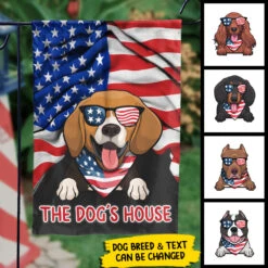 American Dog's House - 4th Of July Decoration - Personalized Dog Flag