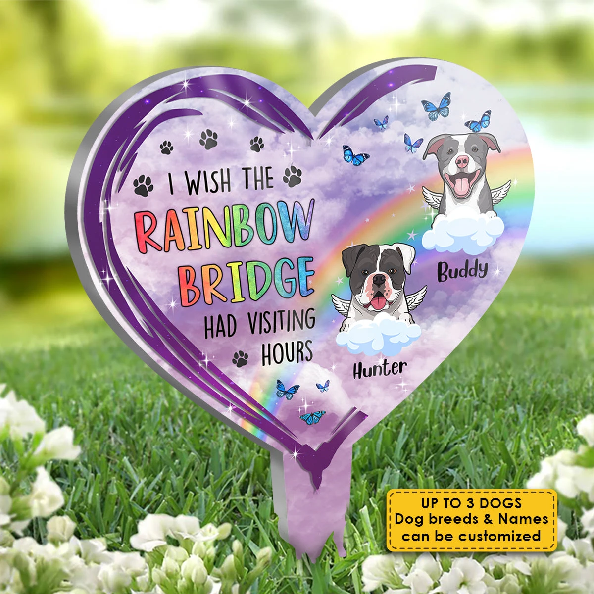 Rainbow Bridge - Dog Memorial - Personalized Garden Stake 3 Rainbow Bridge - Dog Memorial - Personalized Garden Stake - Image 3