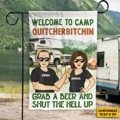 Welcome To Camp Quitcherbitchin - Personalized Flag - Gift For Camping Lovers -Pawfect House Store 7.AD 2d8b333d 4264 403a be1f 74c6b6f9fb39