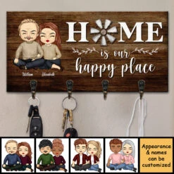 Home Is Our Happy Place - Personalized Key Hanger, Key Holder - Gift For Couples, Husband Wife 6 Home Is Our Happy Place - Personalized Key Hanger, Key Holder - Gift For Couples, Husband Wife -Pawfect House Store 7.AD 31704d5c 918f 47a3 a5bc be2002140ed6