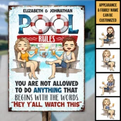 Hey Y'all Watch This - Personalized Metal Sign - Gift For Couples, Husband Wife -Pawfect House Store 7.AD 331aca82 adbc 47e5 b121 b84fed0e034f