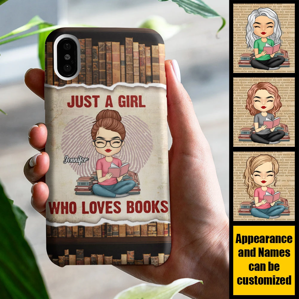 A Girl Who Loves Books - Personalized Phone Case 3 A Girl Who Loves Books - Personalized Phone Case - Image 3