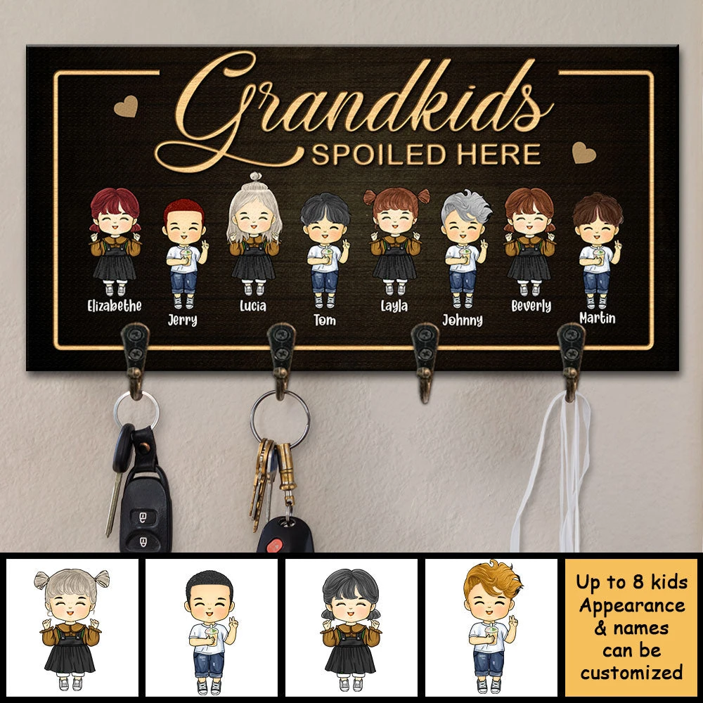 These Grandkids Spoiled Here - Personalized Key Hanger, Key Holder - Gift For Grandma 3 These Grandkids Spoiled Here - Personalized Key Hanger, Key Holder - Gift For Grandma - Image 3