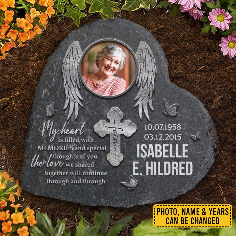 My Heart Is Filled With Memories And Special Thoughts Of You - Personalized Memorial Stone, Human Grave Marker - Upload Image, Memorial Gift, Sympathy Gift 3 My Heart Is Filled With Memories And Special Thoughts Of You - Personalized Memorial Stone, Human Grave Marker - Upload Image, Memorial Gift, Sympathy Gift - Image 3