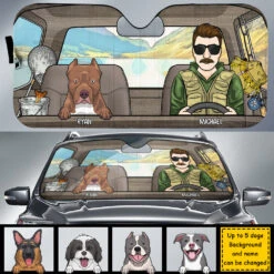 Man And His Dogs - Personalized Dog Auto Sun Shade -Pawfect House Store 7.AD 49f57ea4 6ffb 46ca ab24 5da8b5c2580e