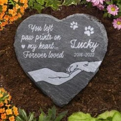 You Left Paw Prints On My Heart - Personalized Memorial Stone - Memorial Gift, Sympathy Gift -Pawfect House Store 7.AD 68ab3d3c a94b 45c0 9f1e 55d17f2ad1f7