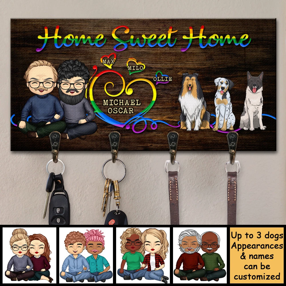 Sweet Home & Our Dogs - Personalized Key Hanger, Key Holder - Gift For Couples, Husband Wife, Pet Lovers 4 Sweet Home & Our Dogs - Personalized Key Hanger, Key Holder - Gift For Couples, Husband Wife, Pet Lovers - Image 4
