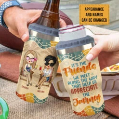 The Friends We Meet Along The Way - Personalized Can Cooler - Gift For Bestie -Pawfect House Store 7.AD 9abba21b ee2f 4d76 bcbc 6f2c95df32f1