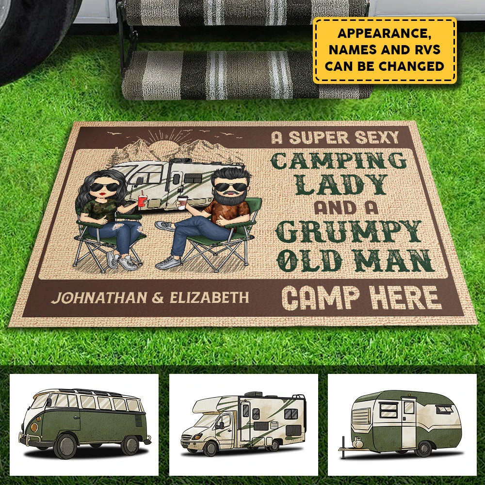 A Freaking Awesome Couple Camp Here - Personalized Decorative Mat - Gift For Camping Lovers 3 A Freaking Awesome Couple Camp Here - Personalized Decorative Mat - Gift For Camping Lovers - Image 3