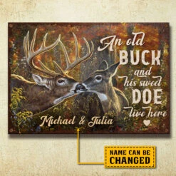 An Old Buck And His Sweet Doe Live Here - Personalized Metal Sign -Pawfect House Store 7.AD c1658ab5 01ee 4ce7 956b bf6240728976