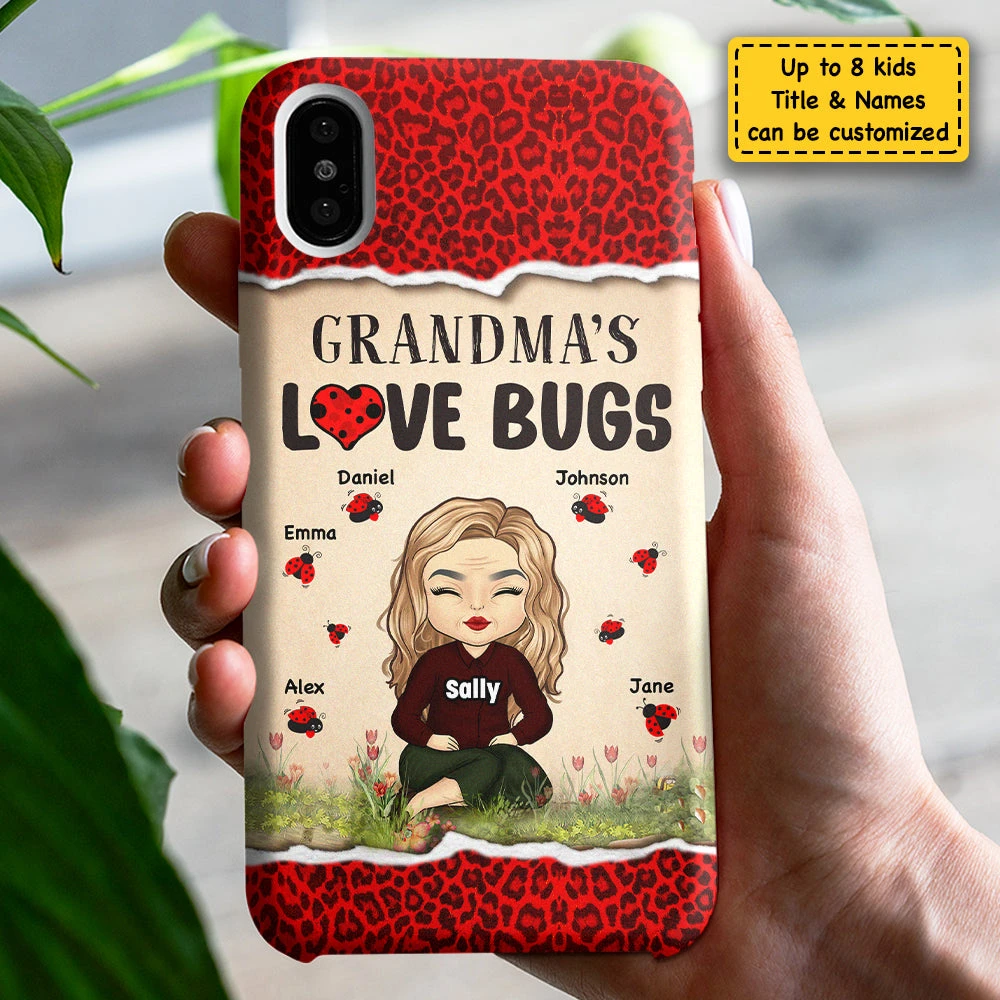 Grandma's Love Bugs - Gift For Mom, Grandma - Personalized Phone Case 3 Grandma's Love Bugs - Gift For Mom, Grandma - Personalized Phone Case - Image 3