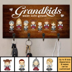 Grandkids Make Life Grand - Personalized Key Hanger, Key Holder - Gift For Couples, Husband Wife -Pawfect House Store 7.AD da37af3d baf2 433c 8343 ae16520c22a3