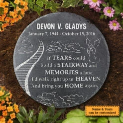 If Tears Could Build A Stairway - Personalized Memorial Stone, Human Grave Marker - Memorial Gift, Sympathy Gift -Pawfect House Store 7.AD da9e0e99 4551 4021 9d1e 2486eaede4ef