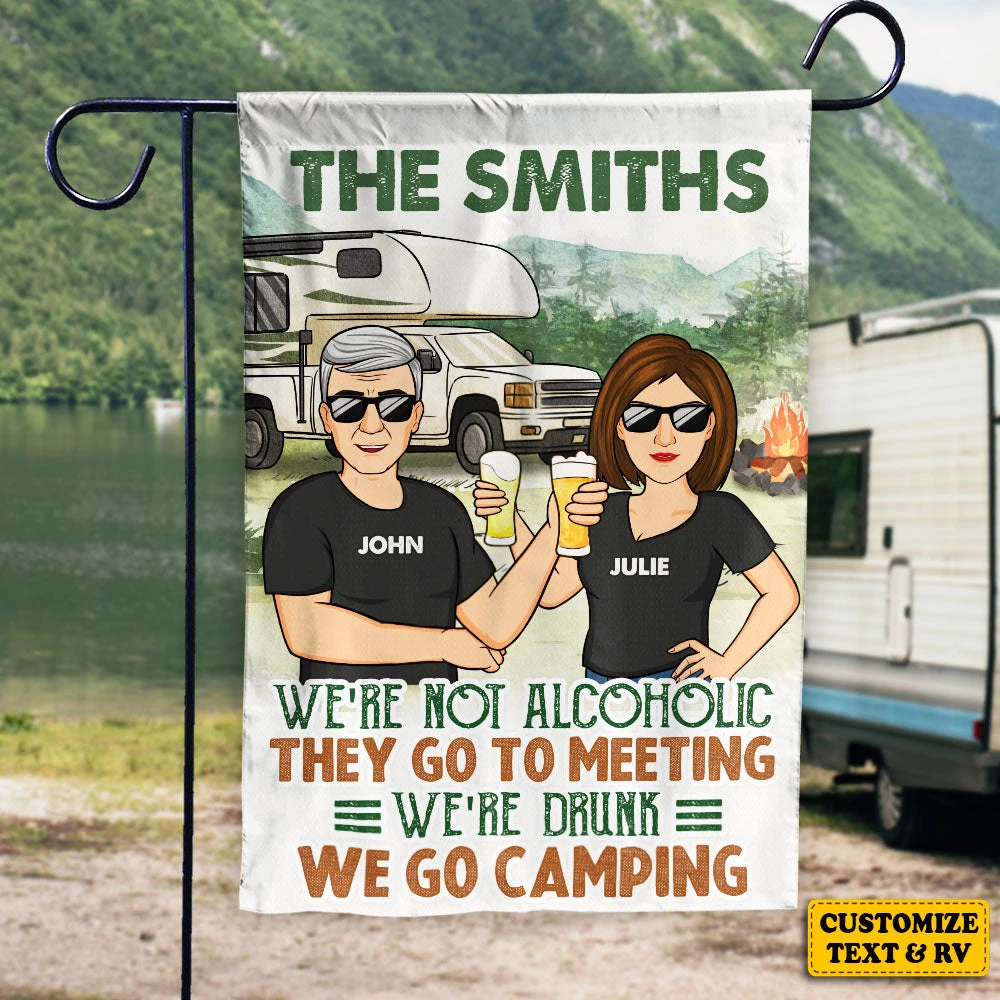 We're Drunk We Go Camping - Personalized Flag - Gift For Camping Lovers 3 We're Drunk We Go Camping - Personalized Flag - Gift For Camping Lovers - Image 3
