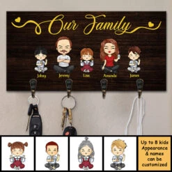 This Is Our Cheerful Family - Personalized Key Hanger, Key Holder - Gift For Couples, Husband Wife -Pawfect House Store 7.AD dfd988b4 9ad7 4b15 b2dc af8e7aeec61b