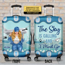The Sky Is Calling & I Must Go - Personalized Luggage Cover -Pawfect House Store 7.AD f25124fe 4d8a 4264 84c3 1c86f8993b0d