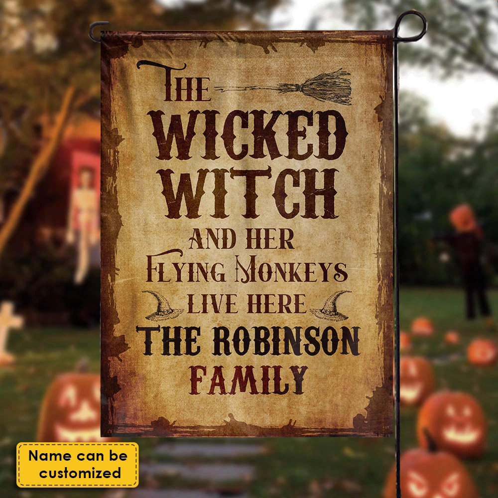 The Wicked Witch And Her Flying Monkeys Live Here - Personalized Funny Cat Flag 2 The Wicked Witch And Her Flying Monkeys Live Here - Personalized Funny Cat Flag - Image 2