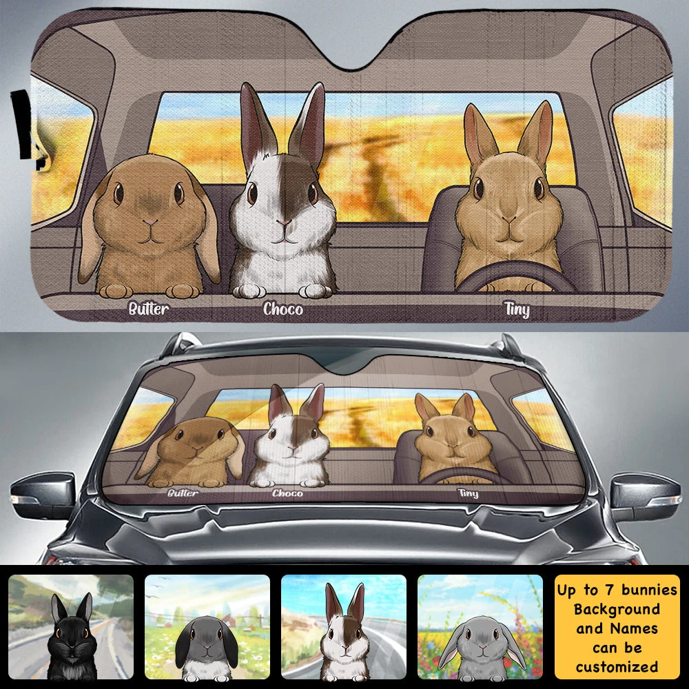 Rabbit Family - Personalized Auto Sunshade - Gift For Pet Lovers 5 Rabbit Family - Personalized Auto Sunshade - Gift For Pet Lovers - Image 5