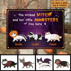 Halloween For Cats - The Wicked Witch And Her Little Monsters Live Here - Personalized Metal Sign, Halloween Ideas 5 Halloween For Cats - The Wicked Witch And Her Little Monsters Live Here - Personalized Metal Sign, Halloween Ideas -Pawfect House Store 7.Ad1 ae2007dd 65e0 4be7 ba2e 4ddb82d93b3c