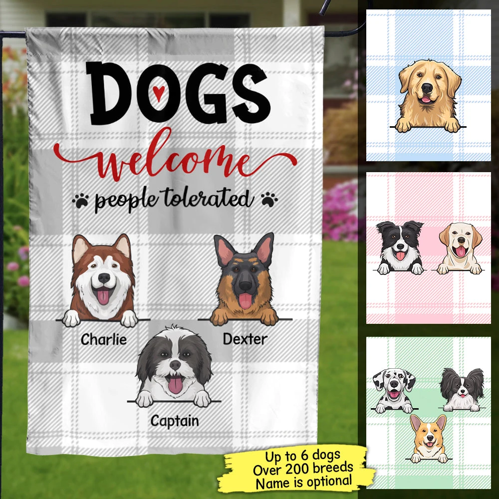 Dogs Welcome People Tolerated - Personalized Dog Flag 2 Dogs Welcome People Tolerated - Personalized Dog Flag - Image 2