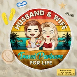 Travel Partners For Life - Personalized Round Beach Towel - Gift For Couples, Husband Wife 6 Travel Partners For Life - Personalized Round Beach Towel - Gift For Couples, Husband Wife -Pawfect House Store 7.ad1 276bed78 8fd5 47aa 8c75 1e1fafeca710