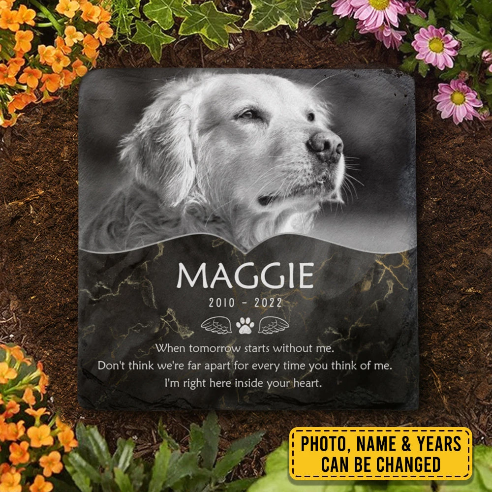 Every Time You Think Of Me I'm Right Here - Personalized Memorial Stone, Pet Grave Marker - Upload Image, Memorial Gift, Sympathy Gift 3 Every Time You Think Of Me I'm Right Here - Personalized Memorial Stone, Pet Grave Marker - Upload Image, Memorial Gift, Sympathy Gift - Image 3
