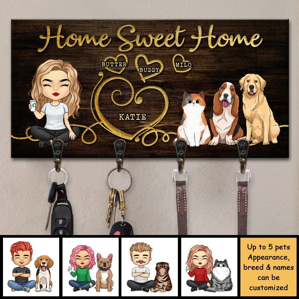 Sweet Home - Personalized Key Hanger, Key Holder - Gift For Pet Lovers 3 Sweet Home - Personalized Key Hanger, Key Holder - Gift For Pet Lovers - Image 3