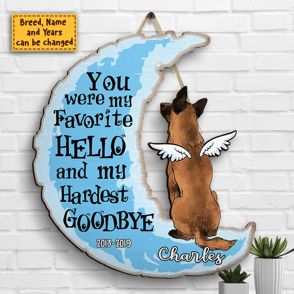 You Were My Favorite Hello And My Hardest Goodbye - Personalized Shaped Wood Sign 2 You Were My Favorite Hello And My Hardest Goodbye - Personalized Shaped Wood Sign - Image 2