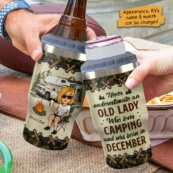 A Woman Who Loves Camping - Personalized Can Cooler - Gift For Camping Lovers 7 A Woman Who Loves Camping - Personalized Can Cooler - Gift For Camping Lovers -Pawfect House Store 7.ad 69ace64d a083 4f4e a21e e359af3ed663