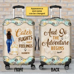The Sky Is Calling And I Must Go, Catch Flights Not Feelings - Gift For Bestie, Personalized Luggage Cover -Pawfect House Store 7.ad a8732a70 de0b 4ff0 8df4 b90217c8775f